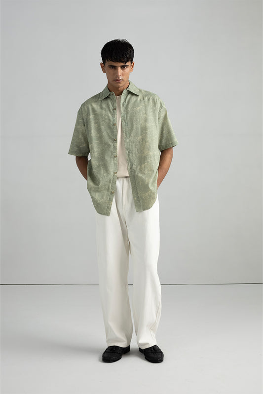 RELAXED FIT ABSTRACT PRINT SHIRT