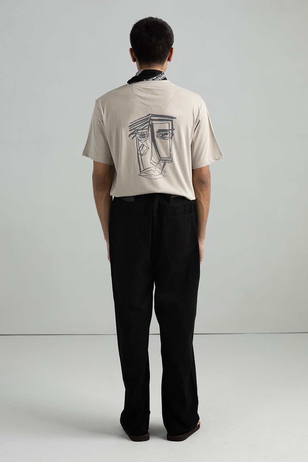 CONTRAST ABSTRACT  PRINT T-SHIRT