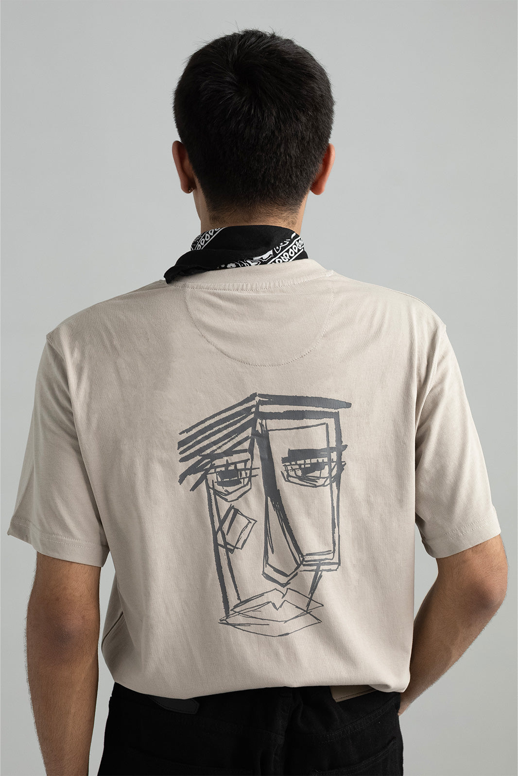 CONTRAST ABSTRACT  PRINT T-SHIRT