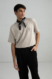 CONTRAST ABSTRACT  PRINT T-SHIRT